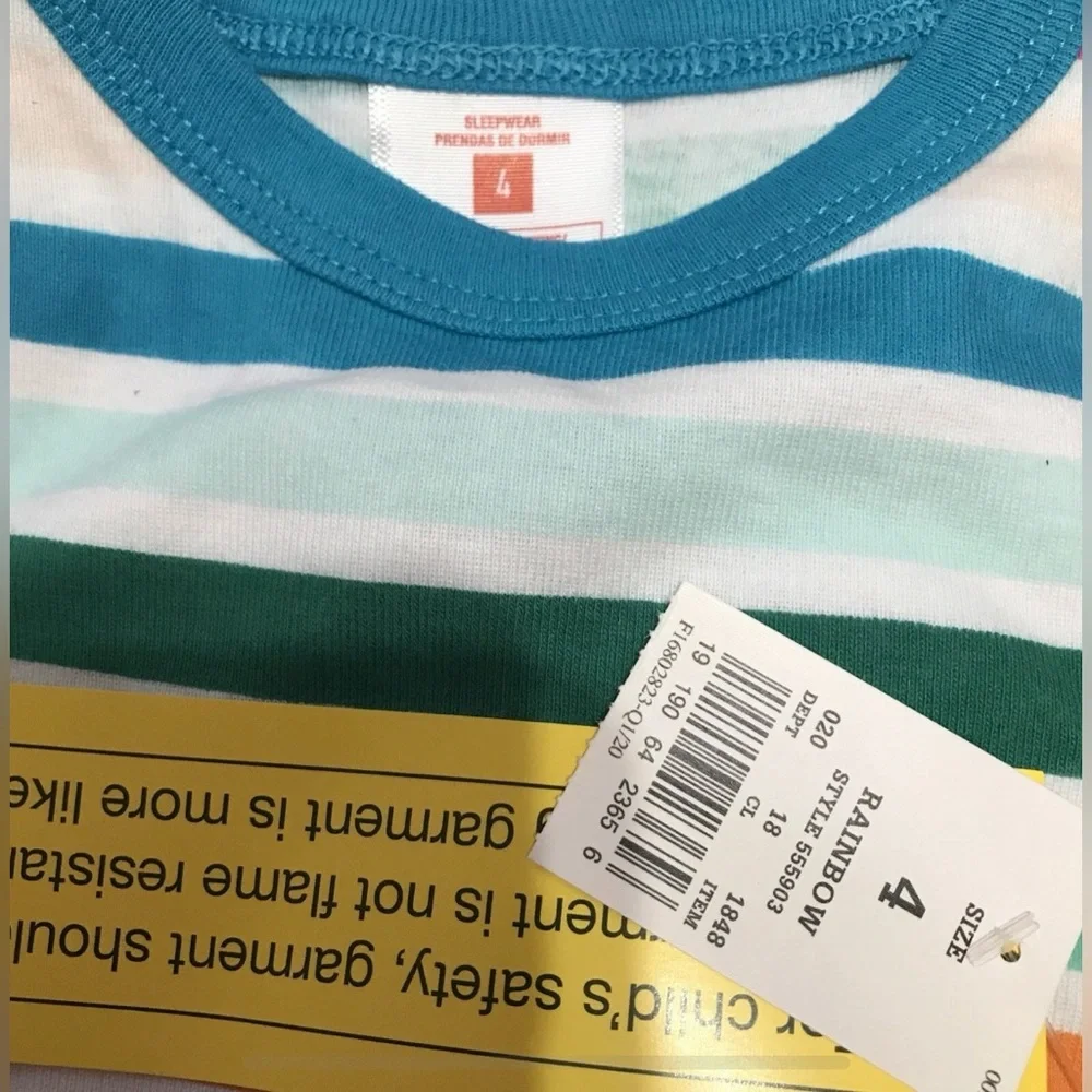 Target Girls Candy Stripe Snug Fit Pajamas NWT Size 4